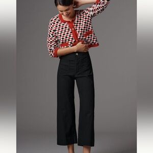 Maeve from Anthropologie “The Colette”Black High-Rise Cropped Pants
